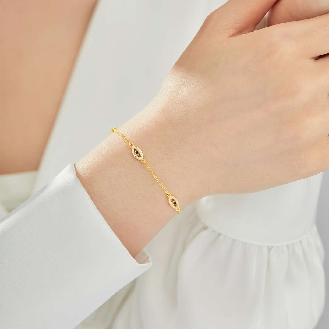 [GALE] Halskette mit Anhänger in Form des Bösen Blicks