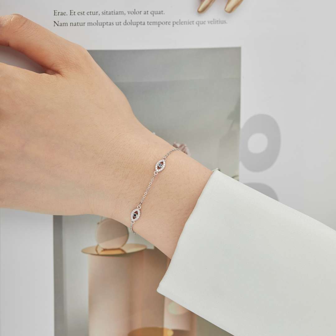 [GALE] Halskette mit Anhänger in Form des Bösen Blicks