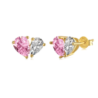 [GALE]Dazzling Elegant Heart Cut Lover Earrings
