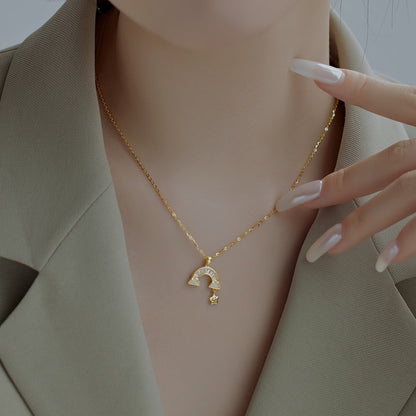 [GALE]Unique Rainbow Star Necklace