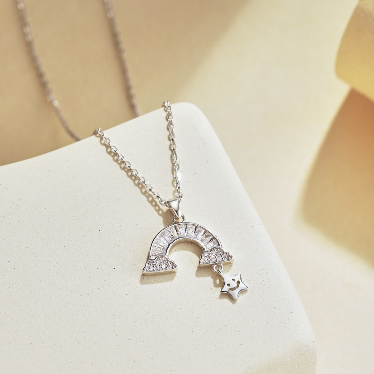 [GALE]Unique Rainbow Star Necklace