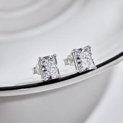 [GALE]Radiant Luxurious Princess Cut Daily Earrings