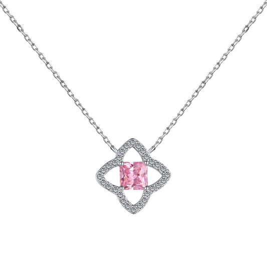 [GALE]Exquisite Flower Shape Princess Cut Necklace