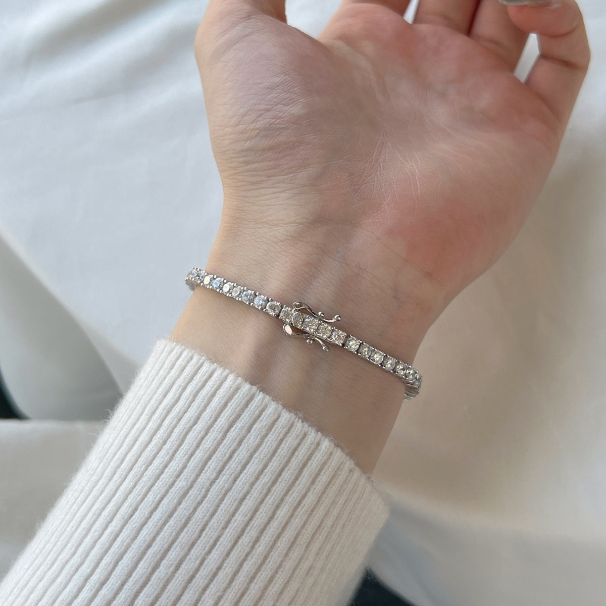 [GALE]Dainty Charming Round Cut Tennis Bracelet