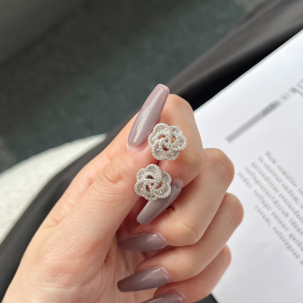 [GALE]Exquisite Flower Shape Daily Earrings