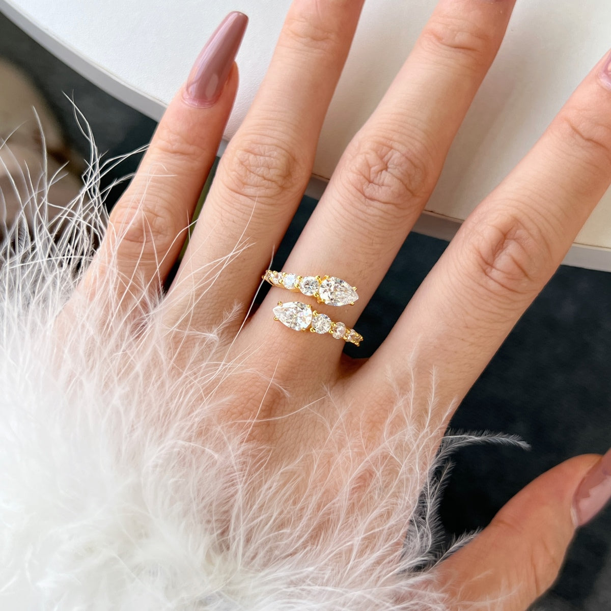 [GALE]Delicate Lively Snake Shape Daily Ring