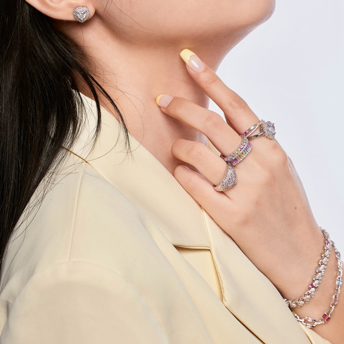 [GALE]Delicate Ebullient Heart Shape Wedding Ring