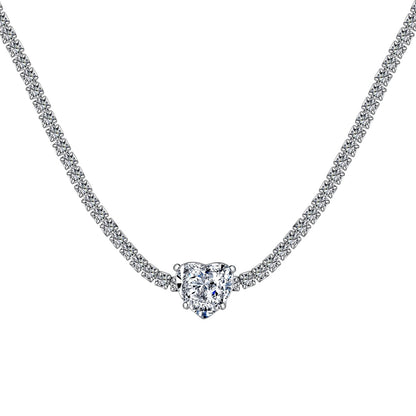 [GALE]2.0 Carat Sparkling Tennis Heart Cut Necklace