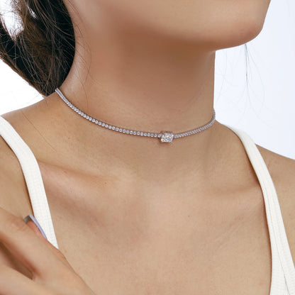 [GALE]2.0 carat Ornate Emerald Cut Necklace