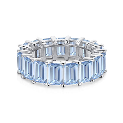 [GALE]0.75 Carat Elegant Emerald Cut Tennis Ring