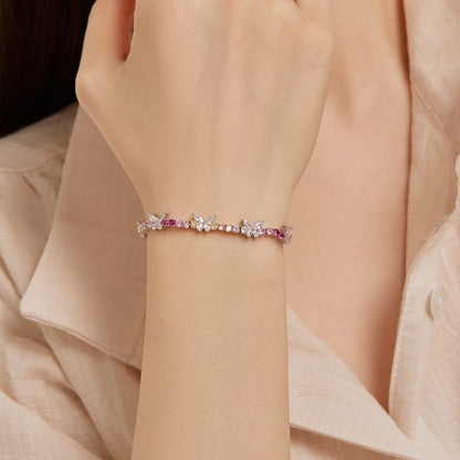 [GALE]Ornate Colorful Butterfly Shape Round Cut Daily Bracelet