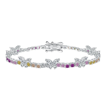 [GALE]Ornate Colorful Butterfly Shape Round Cut Daily Bracelet
