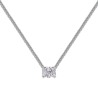 [GALE]4.0 Carat Elegant Radiant Cut Necklace