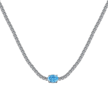 [GALE]1.0 Carat Shining Oval Cut Necklace