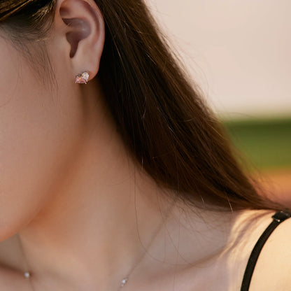 [GALE]Dazzling Elegant Heart Cut Lover Earrings