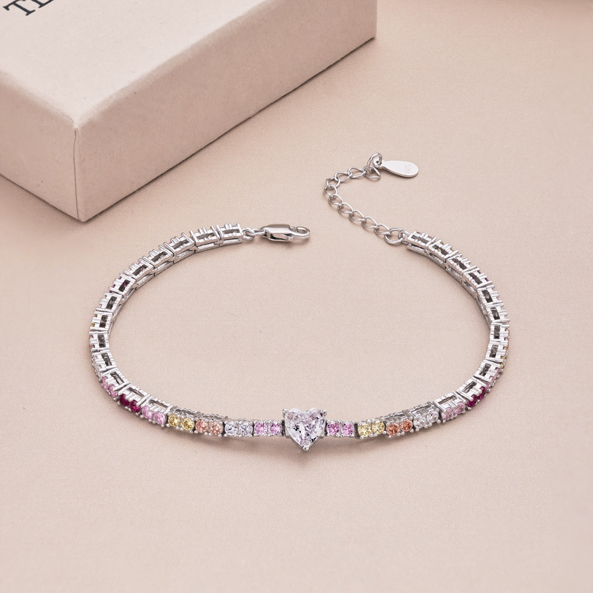 [GALE]Delicate Romantic Heart Shape Lover Bracelet
