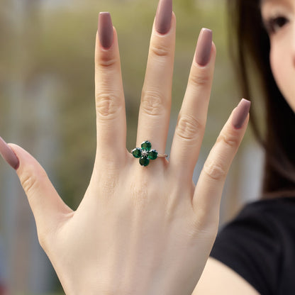 [GALE]Four-Leaf Clover Eight-Pointed Star Ring