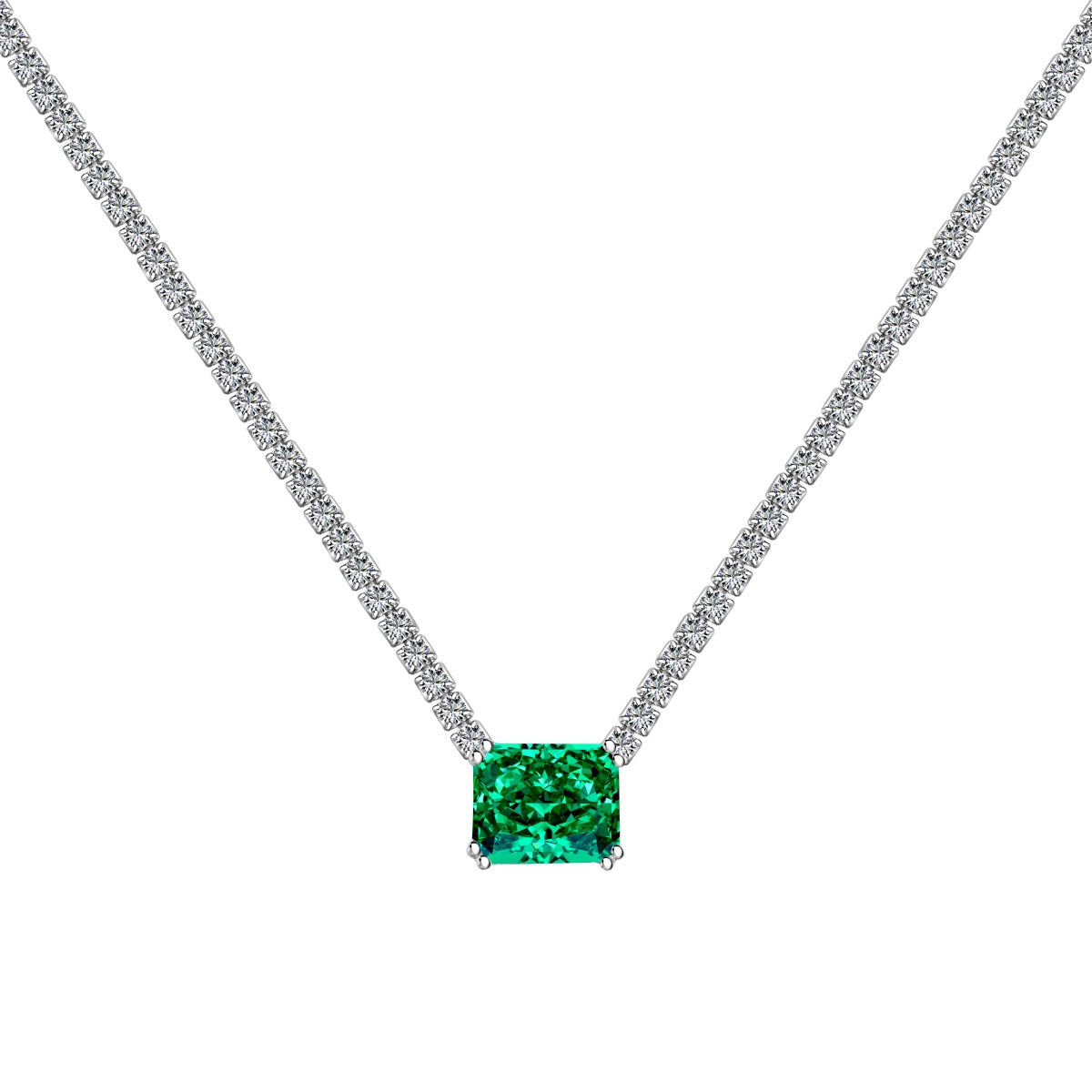 [GALE]4.0 Carat Elegant Radiant Cut Necklace