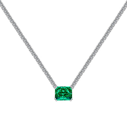 [GALE]4.0 Carat Elegant Radiant Cut Necklace