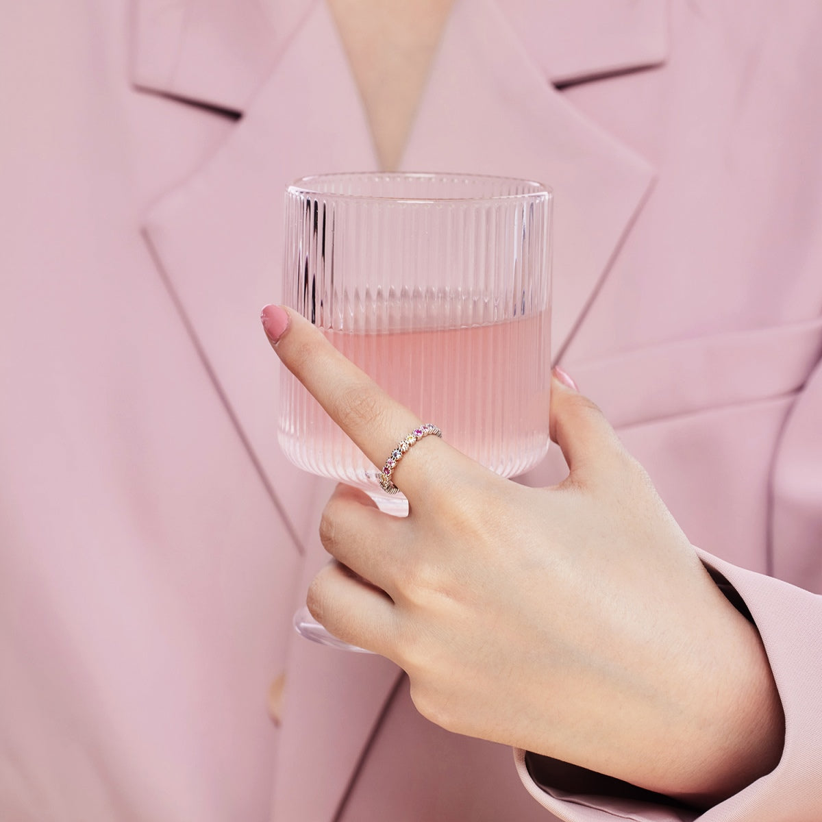 [GALE]Exquisite Colorful Round Cut Party Ring