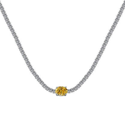 [GALE]1.0 Carat Shining Oval Cut Necklace