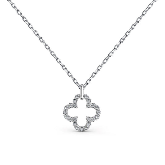 [GALE]Four-Leaf Clover Hollow Design Exquisite Necklace