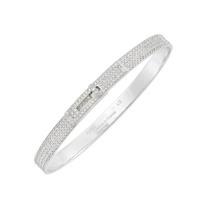 [GALE]HM KELLY BRACELET IN SILVER AND FULL PAVE DIAMOND