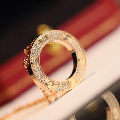 [GALE]ラブネックレス 調節可能 ローズゴールド