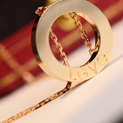 [GALE]ラブネックレス 調節可能 ローズゴールド