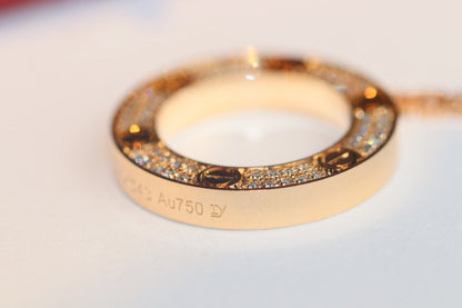 [GALE]ラブネックレス 調節可能 ローズゴールド