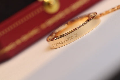 [GALE]ラブネックレス 調節可能 ローズゴールド