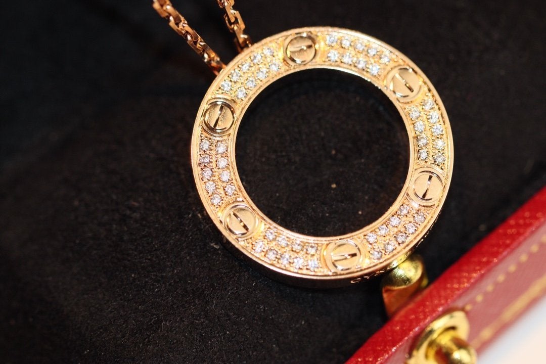 [GALE]ラブネックレス 調節可能 ローズゴールド