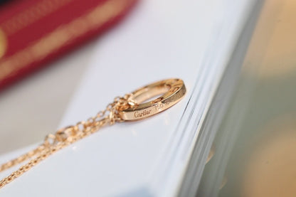 [GALE]ラブネックレス 調節可能 ローズゴールド 2ダイヤモンド