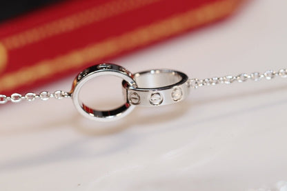 [ゲイル]ラブネックレス ピンクゴールド＆シルバー