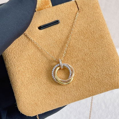 [ゲイル]トリニティネックレス シルバーゴールド ピンクゴールド ダイヤモンド