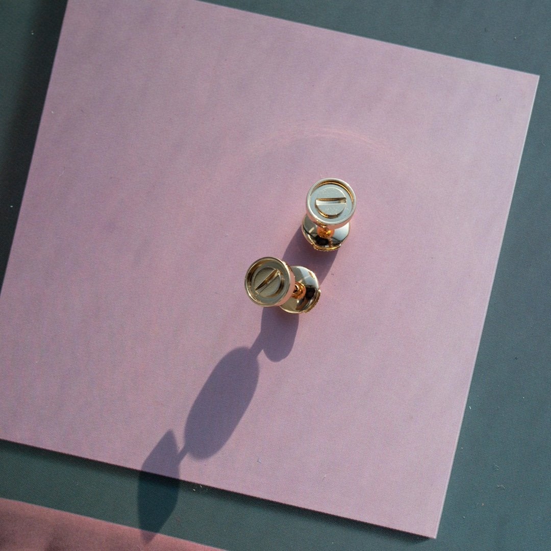 [ゲイル]ラブイヤリング ピンクゴールド 10mm