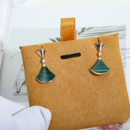 [GALE]DREAM MALACHITE PINK GOLD EARRINGS