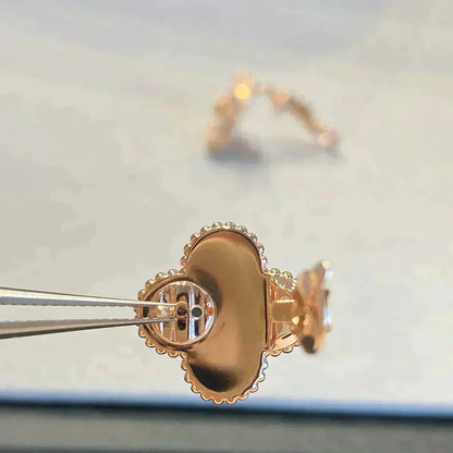 [GALE]CLOVER MEDIUM 1 MOTIFS GRAUER MOP DIAMANT-OHRRINGE