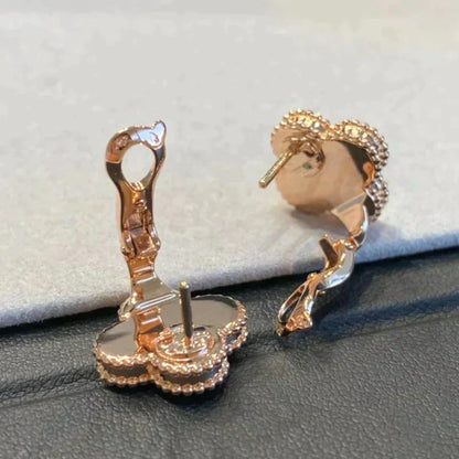 [GALE]CLOVER MEDIUM 1 MOTIFS GRAUER MOP DIAMANT-OHRRINGE