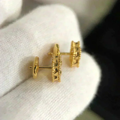 [GALE]CLOVER MINI 9,5MM MALACHIT-OHRRINGE