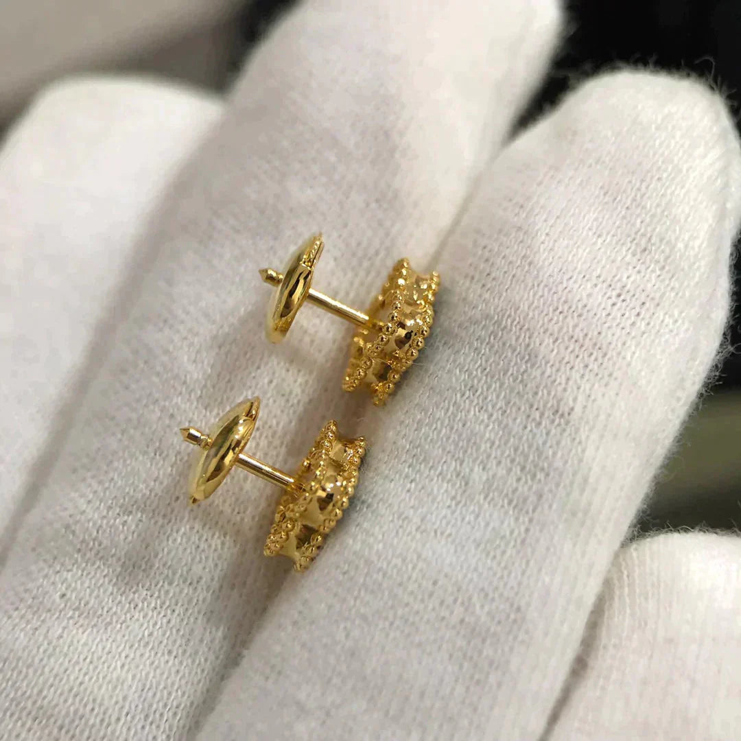 [GALE]CLOVER MINI 9,5MM MALACHIT-OHRRINGE