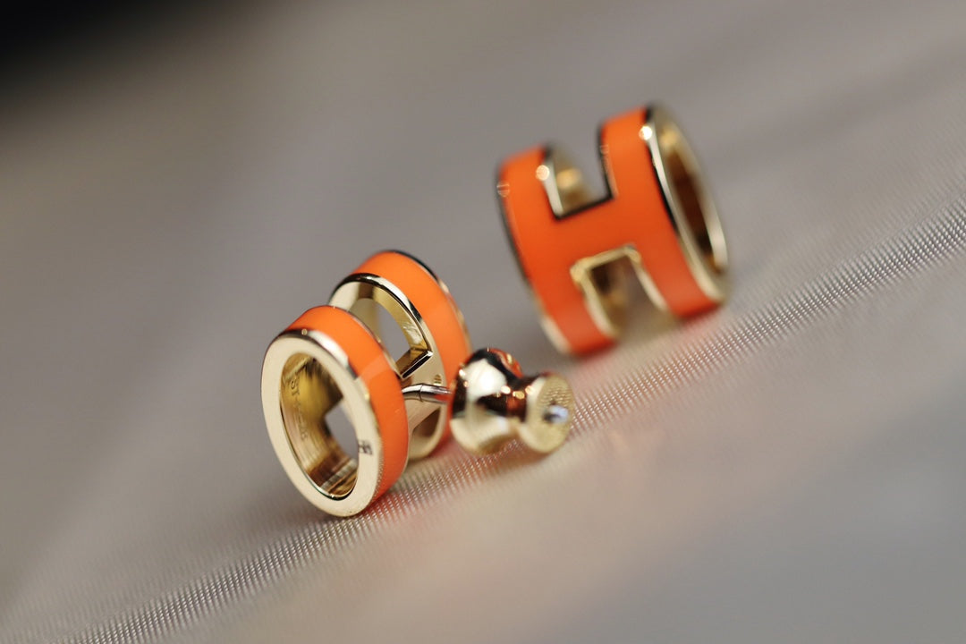 [GALE]MINI POP H EARRINGS ORANGE