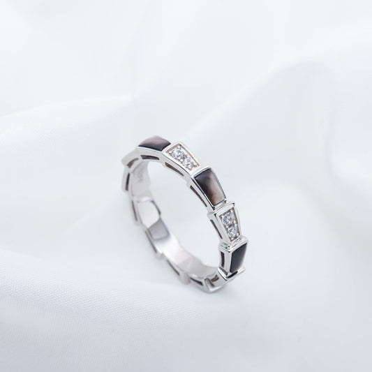 [GALE]SERPENTI RING SILVER  DIAMOND BLACK MOP 3MM