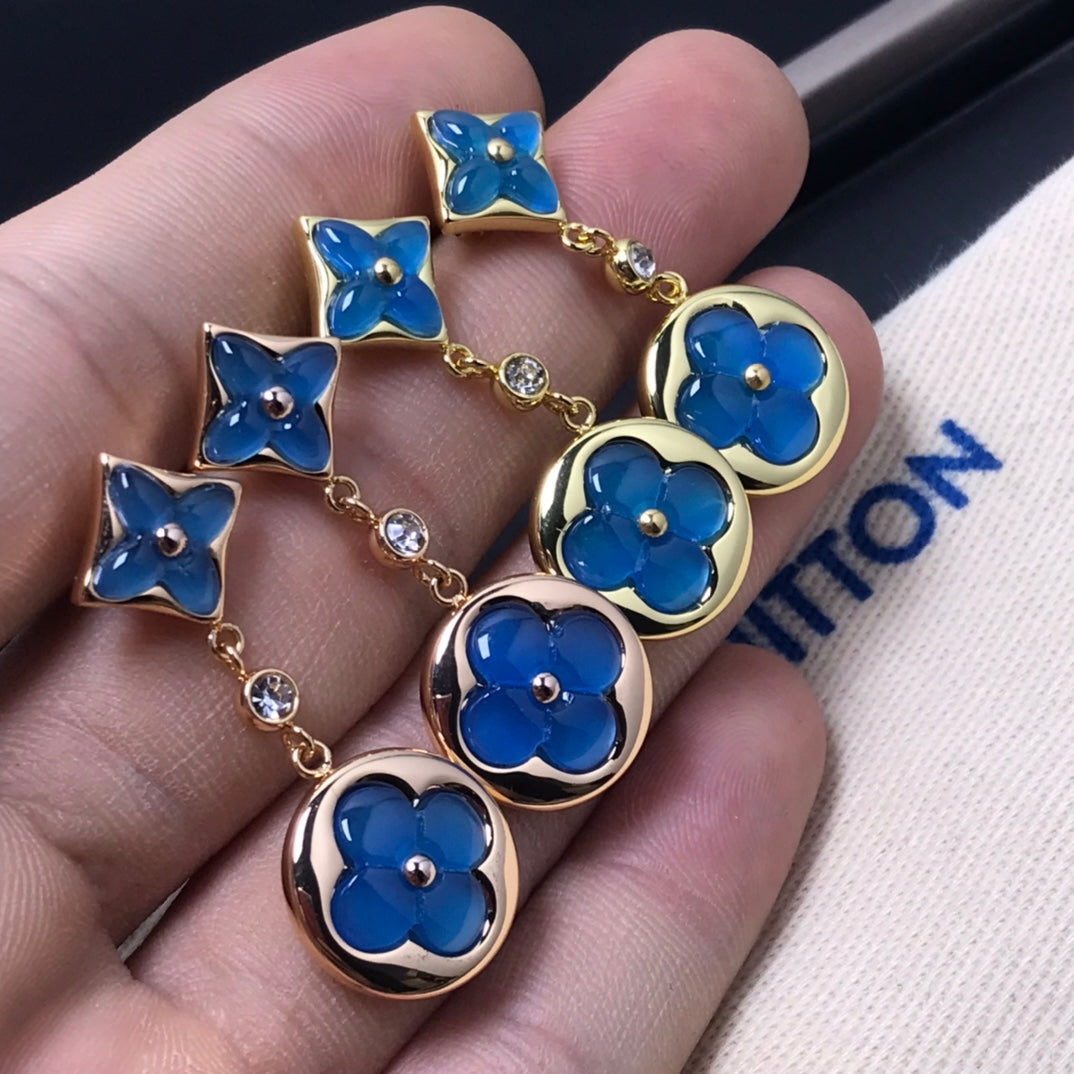 [GALE] STERN- UND SONNEN-ACHAT-DIAMANT-OHRRINGE