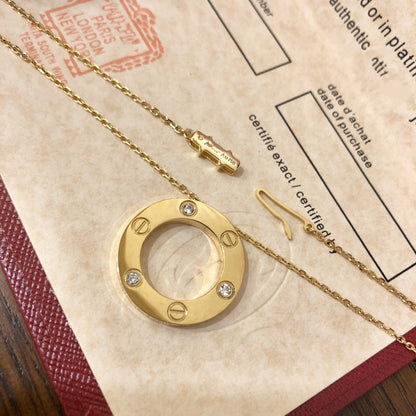 [ゲイル]ラブネックレス 16mm 3ダイヤモンド