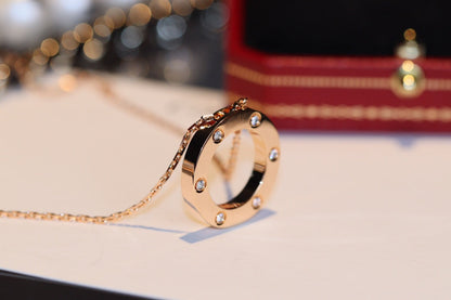 [GALE] Liebeskette, 16 mm, 6 Diamanten, Roségold