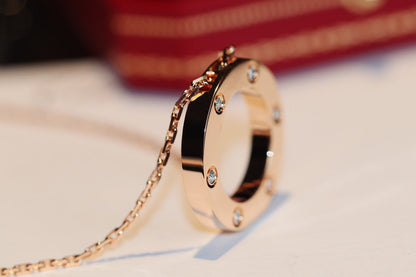 [GALE] Liebeskette, 16 mm, 6 Diamanten, Roségold