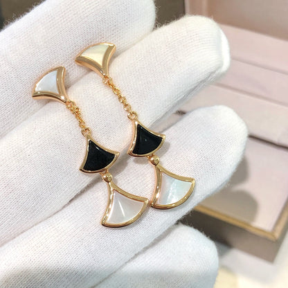 [GALE]DREAM EARRINGS 3 MOTIFS ONYX MOP PINK GOLD