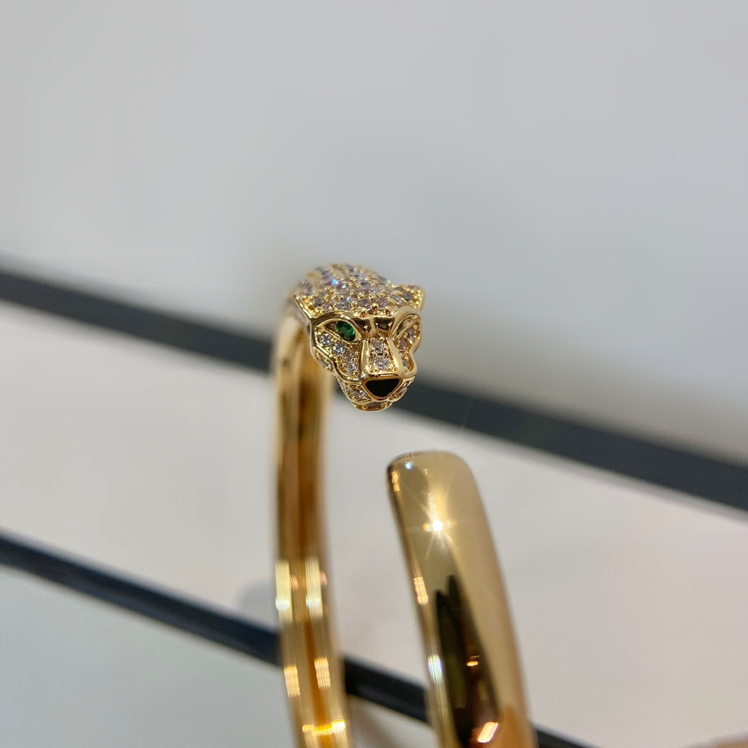 [GALE] PANTHERE GOLD DIAMANT OFFENES ARMBAND