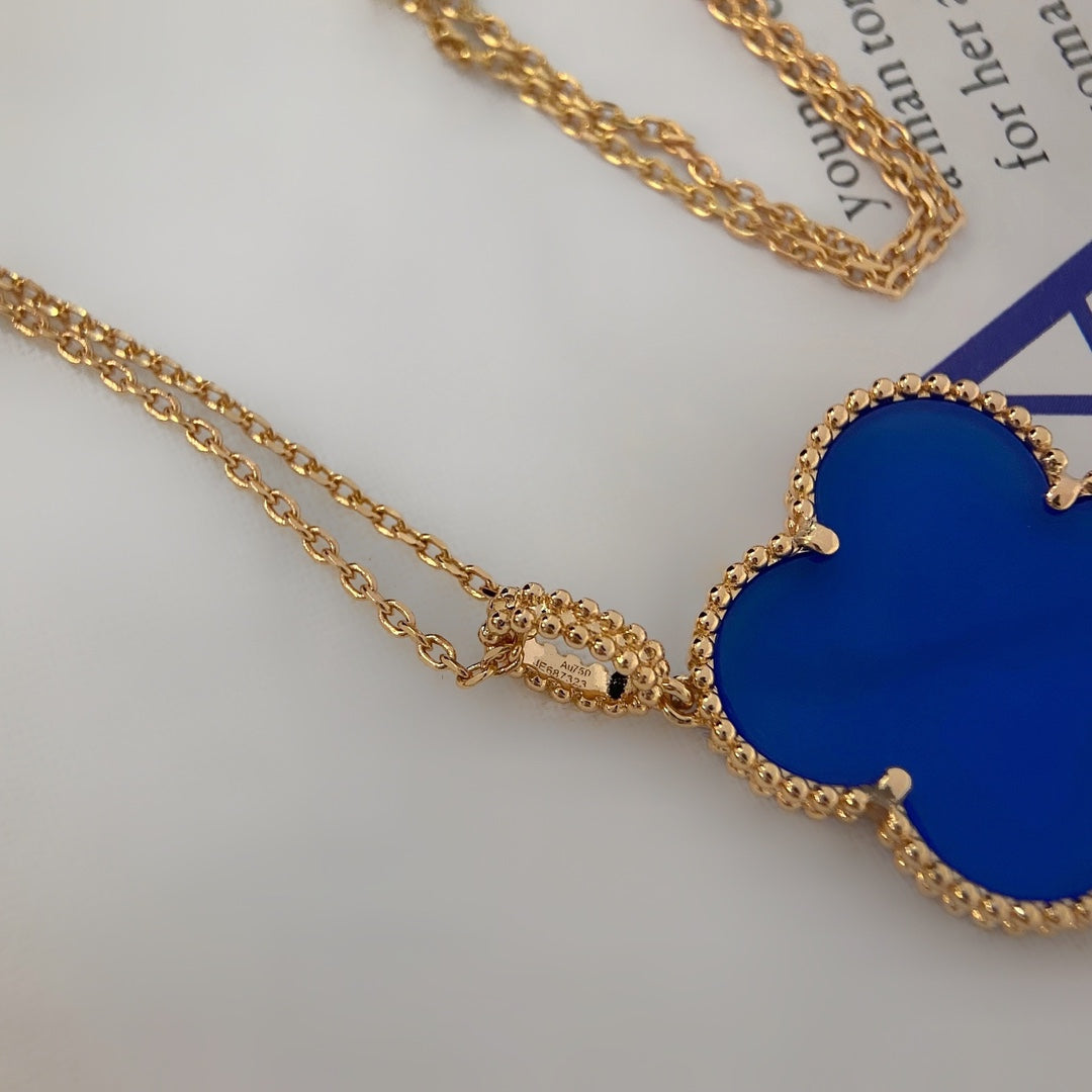 [GALE]CLOVER 25MM NECKLACE TURQUOISE ROSE GOLD